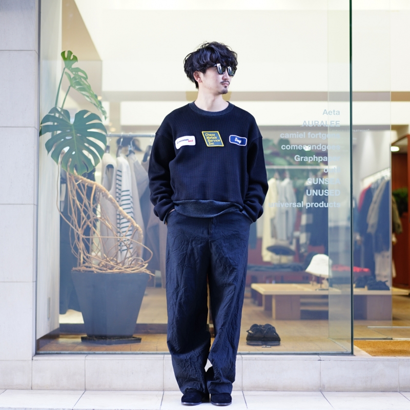 トップス SUNSEA 28th WAFFLE SWEATSHIRT size2 SUNSEA 28th WAFFLE SWEATSHIRT size2