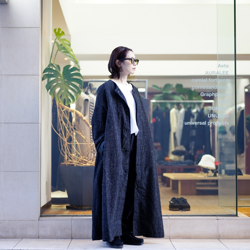 outil(ウティ)の新作、MANTEAU CENSEAU/Black(OV-T010)のご紹介です 
