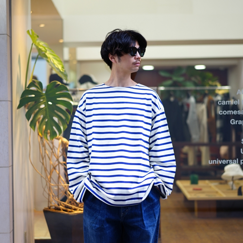 春先にも重宝するボーダーカットソー outil(ウティ)tricot habas