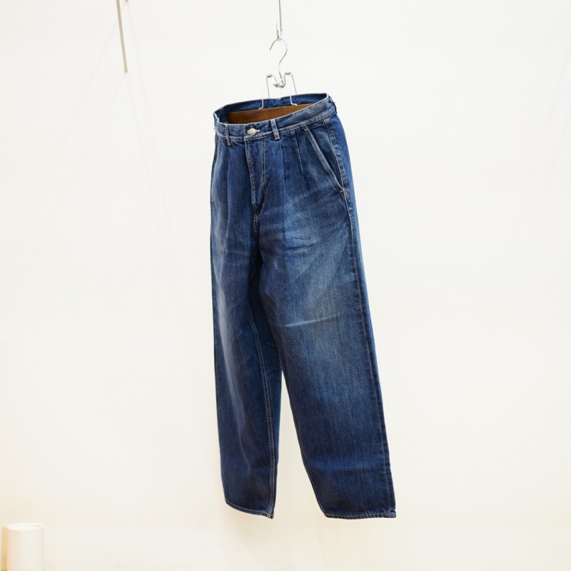 Graphpaper Selvage Denim Two Tuck Tapered Pants(GU241-40187DB)/Dark Fade