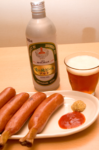 骨付きソーセージと宮崎の地ビール