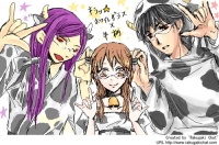 ホワイトグラス+牛柄+キラッ☆