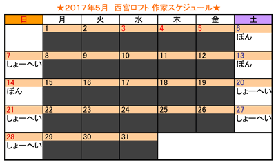 西宮ロフト 5月