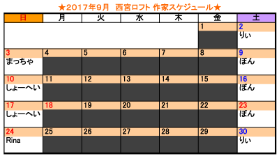 西宮ロフト9月