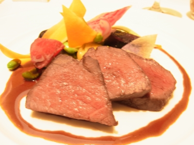 蝦夷鹿のロティ 本日の野菜 ソースヴァンルージュ