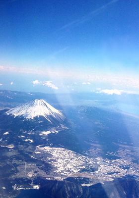 福岡への機内