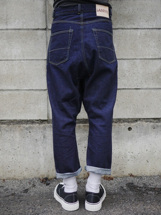 GANRYUジップデザインサルエルパンツ黒LウールガンリュウER-P017