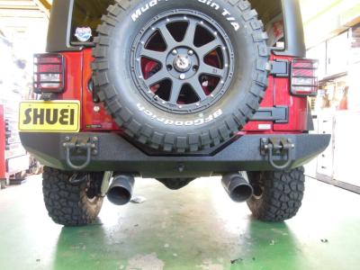 JKラングラー リアバンパー交換 | 4WD・四駆カスタム シューエイ