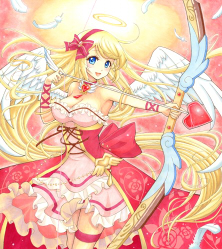 恋のキューピッド サムネイル 天使 クピド 女の子 羽 弓矢 ドレス ピンク 恋愛