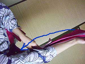 半巾帯の結び方【貝の口結び】2