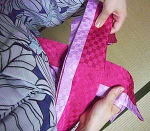 半巾帯の結び方【貝の口結び】3