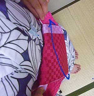 半巾帯の結び方【貝の口結び】9