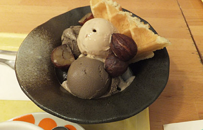 ”和フェ”+栗は、ほうじ茶のアイスで♪