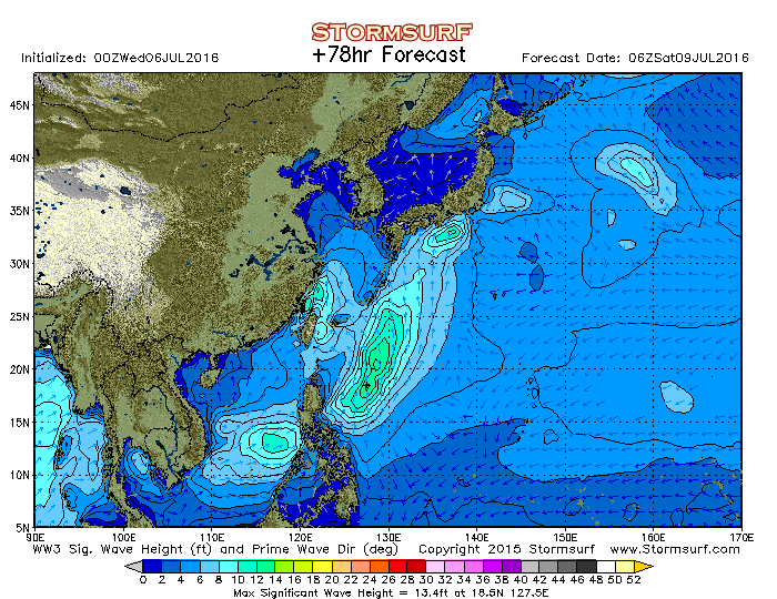 2016年7月9日6時の波浪予想図