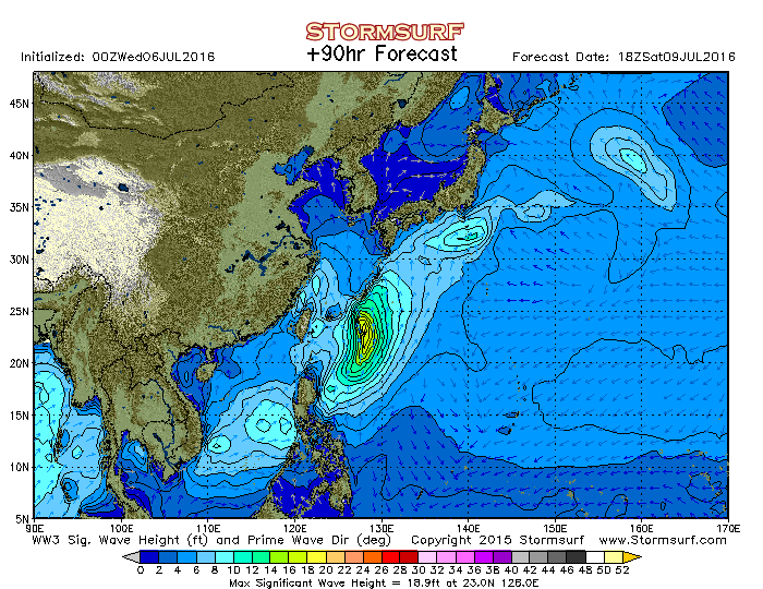 2016年7月9日18時の波浪予想図