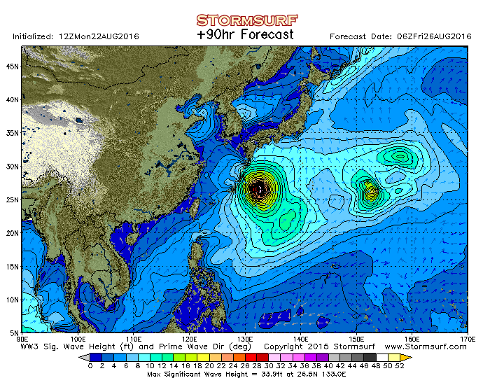 2016年8月26日6時の波浪予想図