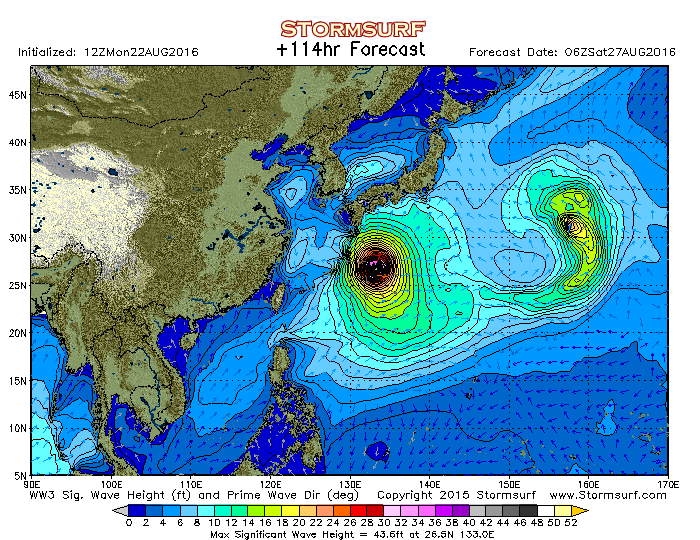 2016年8月27日6時の波浪予想図