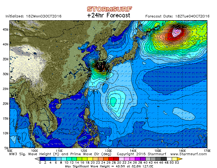 2016年8月23日9時の気象庁台風予想進路図