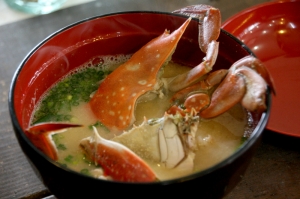 ワタリガニ味噌汁