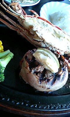 イセエビ&ステーキ