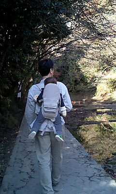 おんぶして散歩
