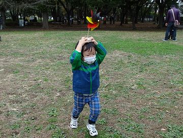 頭の上に置いて走ります