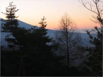 車山高原の夜明け、晩秋