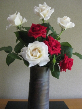 赤い薔薇と白い薔薇
