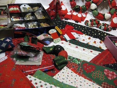 クリスマスプリント布・パーツ類
