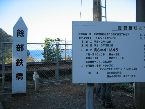 余部鉄橋の説明板