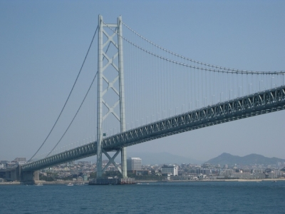 明石海峡大橋 船上から撮る