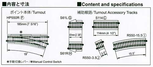 HO（16番）】KATOのユニトラック手動ポイントR550（右）HP550Rを購入