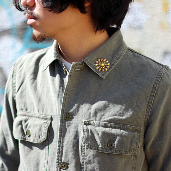REMI RELIEF] フラワースタッズミリタリーシャツ (MEN) | SYNAPSE BLOG