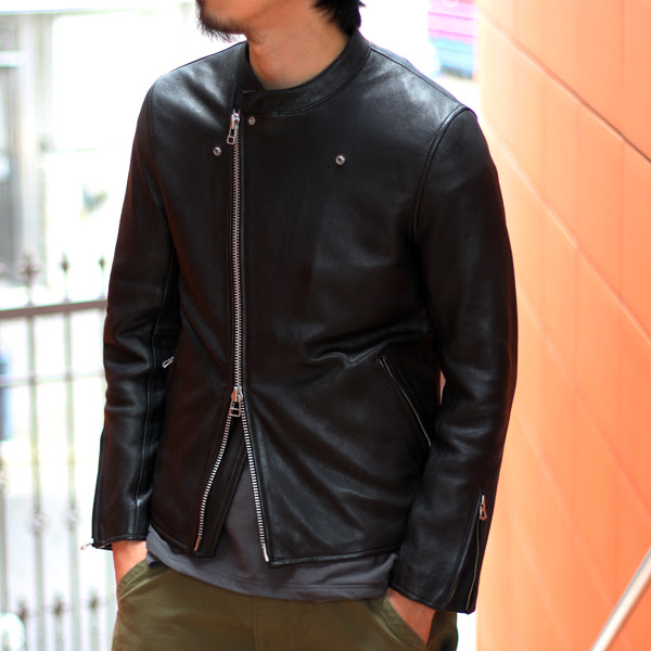 MR.OLIVE] ネイキッドシープレザーバイカーセミダブルライダース (MEN