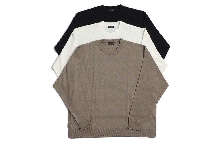 MR.OLIVE] W/A GLOSSY KNIT / BIG SILHOUTTE CREW NECK SWEATER