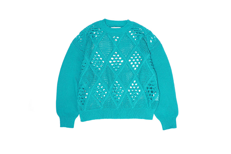 Children of the Discordance] DIAMOND MESH KNIT PULLOVER (MEN