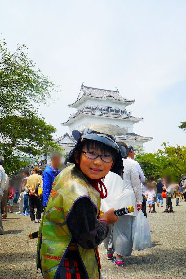 小田原城にて武将コスプレ ふにゅ