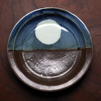 吸坂手水滴 染付山水方形水滴 李朝時代 19 世紀 径 5.8 cm Blue &White