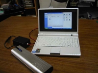 EeePC(Eee PC)4Way電源の装置をFILCOの外部拡張バッテリに接続してEeePCを起動!
