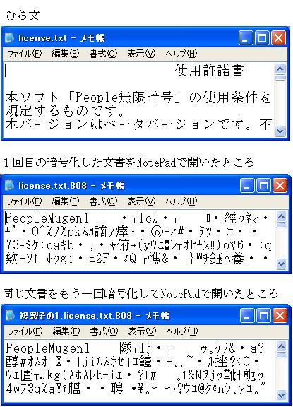 無限乱数式なので毎回暗号結果が異なる