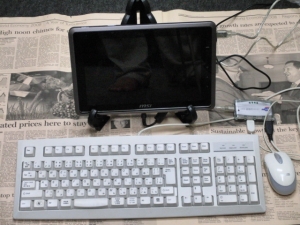 タッチパネルPC MSI WindPad 110W ドッキングステーション 自作 皿立ての使い方 USB ハブ マウス キーボード 接続
