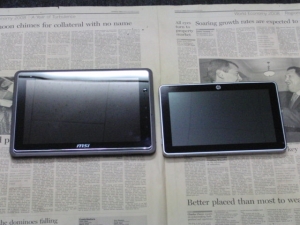 HP Slate 2 Tablet PC, WindPad 110W 大きさ比較