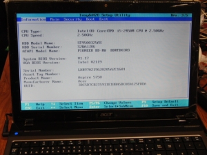 Aspire AS5750-F58D/LK メモリ増設 メモリ交換 BIOS USBブート メンテナンスマニュアル