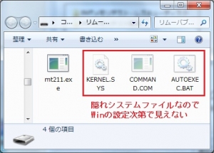 起動用フロッピーディスク 起動用 USB ディスク 内部構成