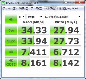 ディスク交換 ベンチマーク インテル 330 Series SSDSC2CT120A3K5 ASUS U24Eに換装