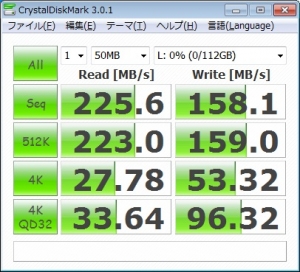 ディスク交換 ベンチマーク インテル 330 Series SSDSC2CT120A3K5 ASUS U24Eに換装