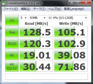 ディスク交換 ベンチマーク インテル 330 Series SSDSC2CT120A3K5 ASUS U24Eに換装