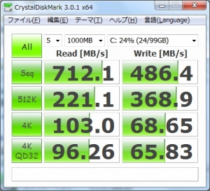 Acer Aspire One 722 PFB キャッシュで高速化
