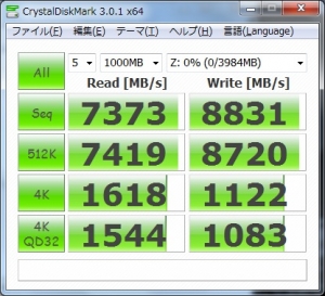 メモリ増設16GB化 ASUS U24A レイテンシ比較 トランセンドとCFD