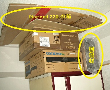 Diamond 220の箱-衣装ケースの上に。